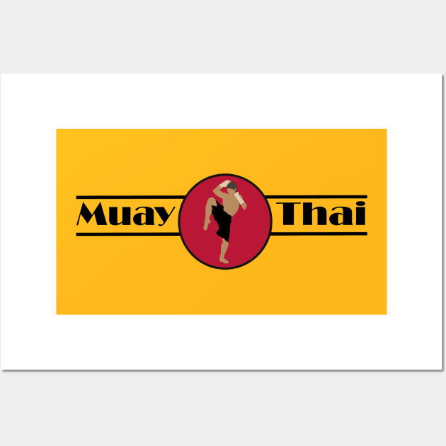 Muay Thai fighter thailand t shirt thai boxing tee Wall Art by Jakavonis